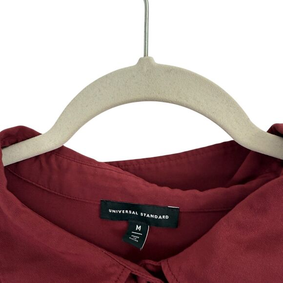 Universal Standard Grace Eco Maroon Button Front Blouse Womens Medium US 18-20 - Picture 3 of 6